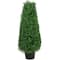 30" Unlit Artificial Boxwood Cone Topiary Tree with Round Pot